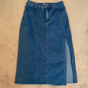 MIDI Length Denim Skirt